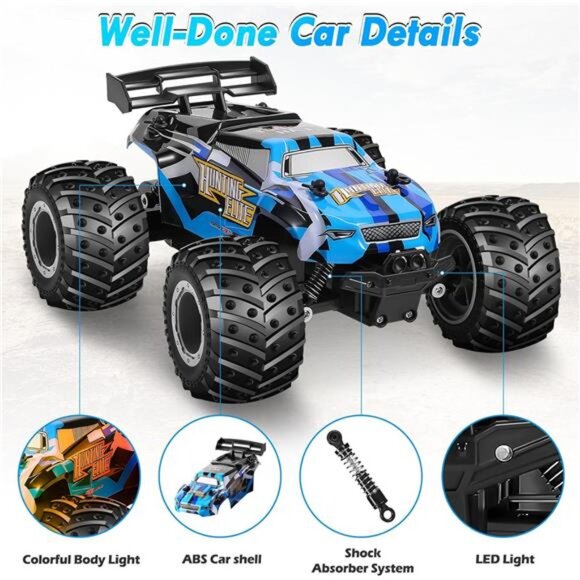 Remote Control Car, Remote Control Truck, 2.4Ghz All Terrain Off-Road Monster - Picture 5 of 7